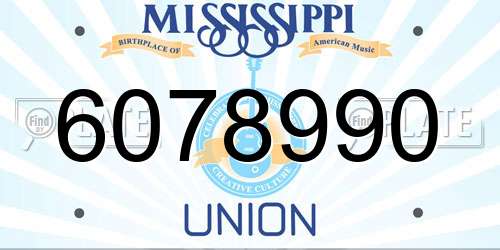 6078990 Mississippi License Plate