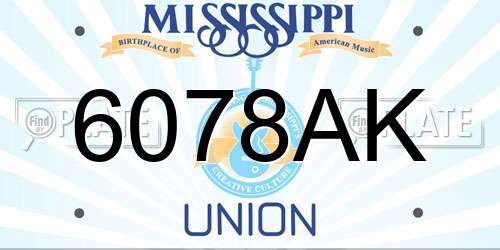 6078AK Mississippi License Plate