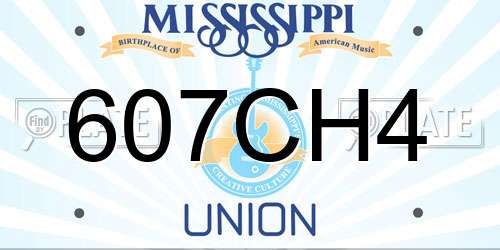 607CH4 Mississippi License Plate