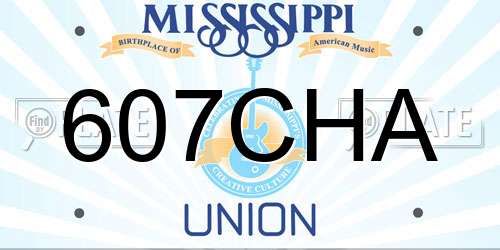 607CHA Mississippi License Plate