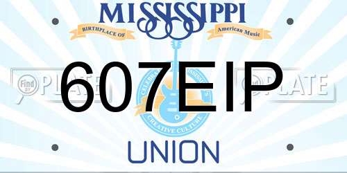 607EIP Mississippi License Plate