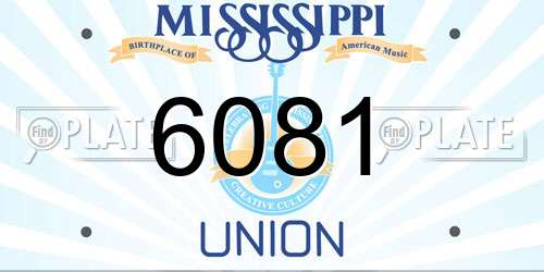 6081 Mississippi License Plate