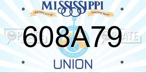 608A79 Mississippi License Plate