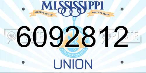 6092812 Mississippi License Plate