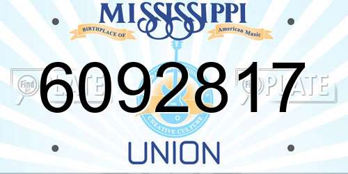 6092817 Mississippi License Plate