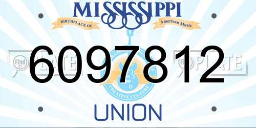 6097812 Mississippi License Plate