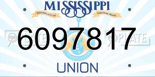 6097817 Mississippi License Plate