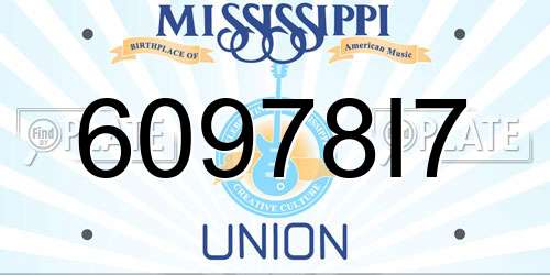 60978I7 Mississippi License Plate