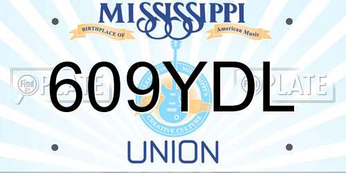 609YDL Mississippi License Plate
