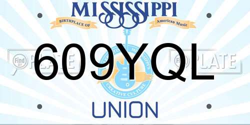 609YQL Mississippi License Plate