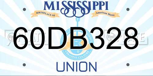 60DB328 Mississippi License Plate