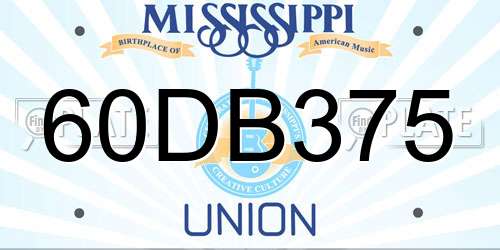 60DB375 Mississippi License Plate