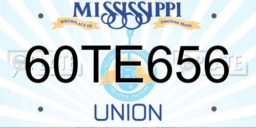 60TE656 Mississippi License Plate