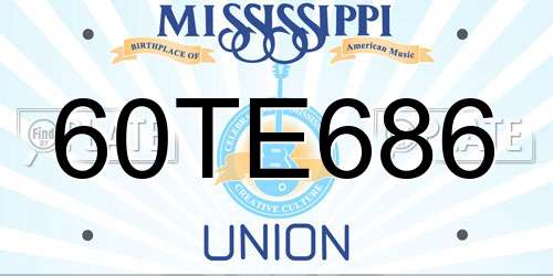 60TE686 Mississippi License Plate