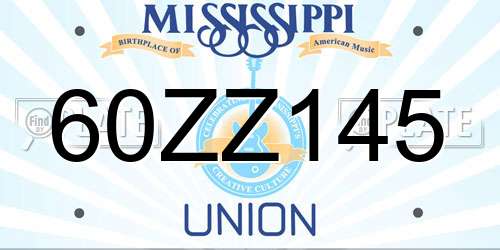 60ZZ145 Mississippi License Plate