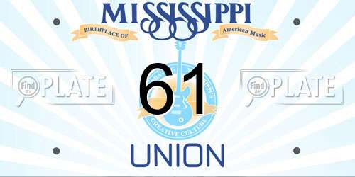 61 Mississippi License Plate