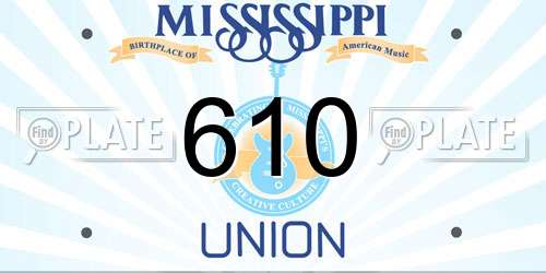 610 Mississippi License Plate