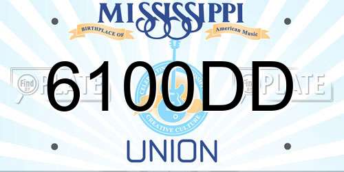 6100DD Mississippi License Plate