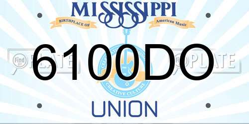 6100DO Mississippi License Plate