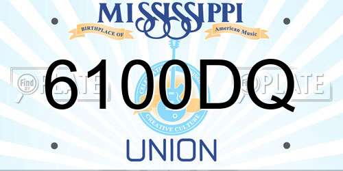 6100DQ Mississippi License Plate