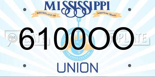 6100OO Mississippi License Plate
