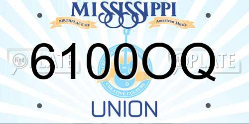 6100OQ Mississippi License Plate