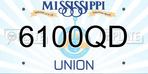 6100QD Mississippi License Plate