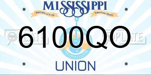 6100QO Mississippi License Plate