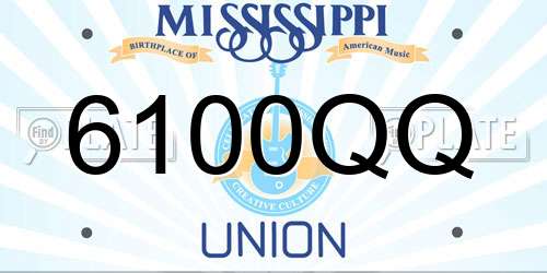 6100QQ Mississippi License Plate