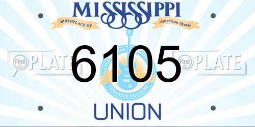 6105 Mississippi License Plate