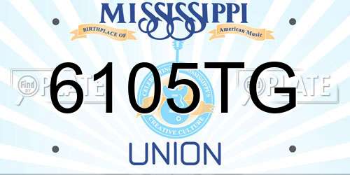 6105TG Mississippi License Plate