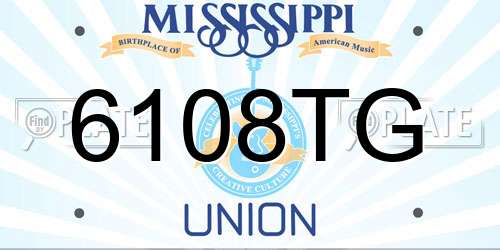 6108TG Mississippi License Plate