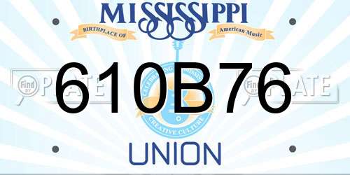 610B76 Mississippi License Plate