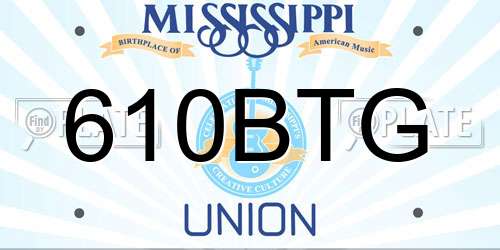 610BTG Mississippi License Plate