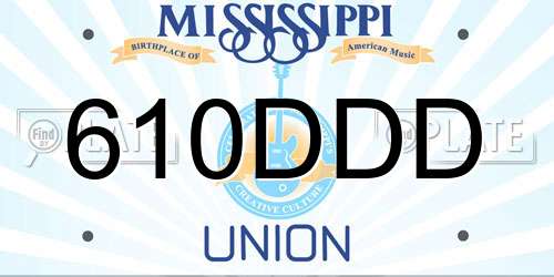 610DDD Mississippi License Plate