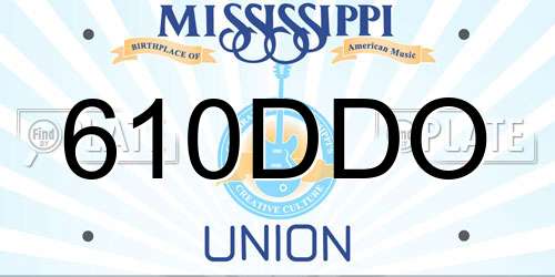 610DDO Mississippi License Plate