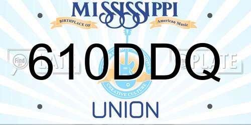 610DDQ Mississippi License Plate