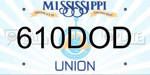 610DOD Mississippi License Plate