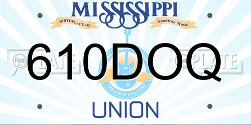 610DOQ Mississippi License Plate