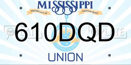 610DQD Mississippi License Plate