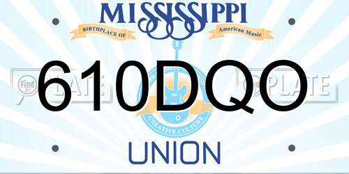 610DQO Mississippi License Plate