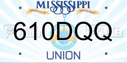 610DQQ Mississippi License Plate