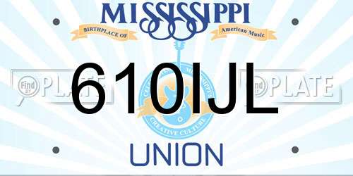 610IJL Mississippi License Plate