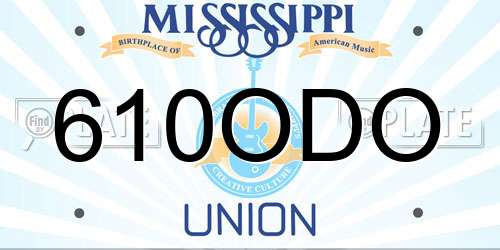 610ODO Mississippi License Plate