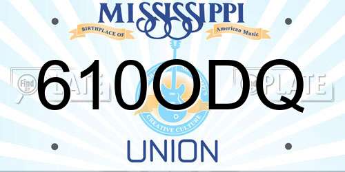 610ODQ Mississippi License Plate