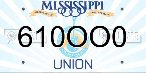610OO0 Mississippi License Plate