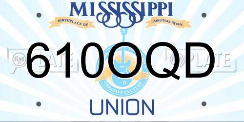 610OQD Mississippi License Plate