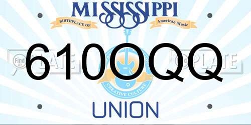 610OQQ Mississippi License Plate