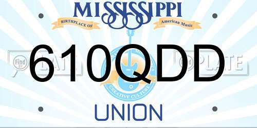 610QDD Mississippi License Plate
