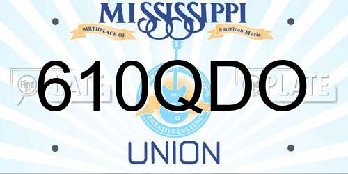 610QDO Mississippi License Plate
